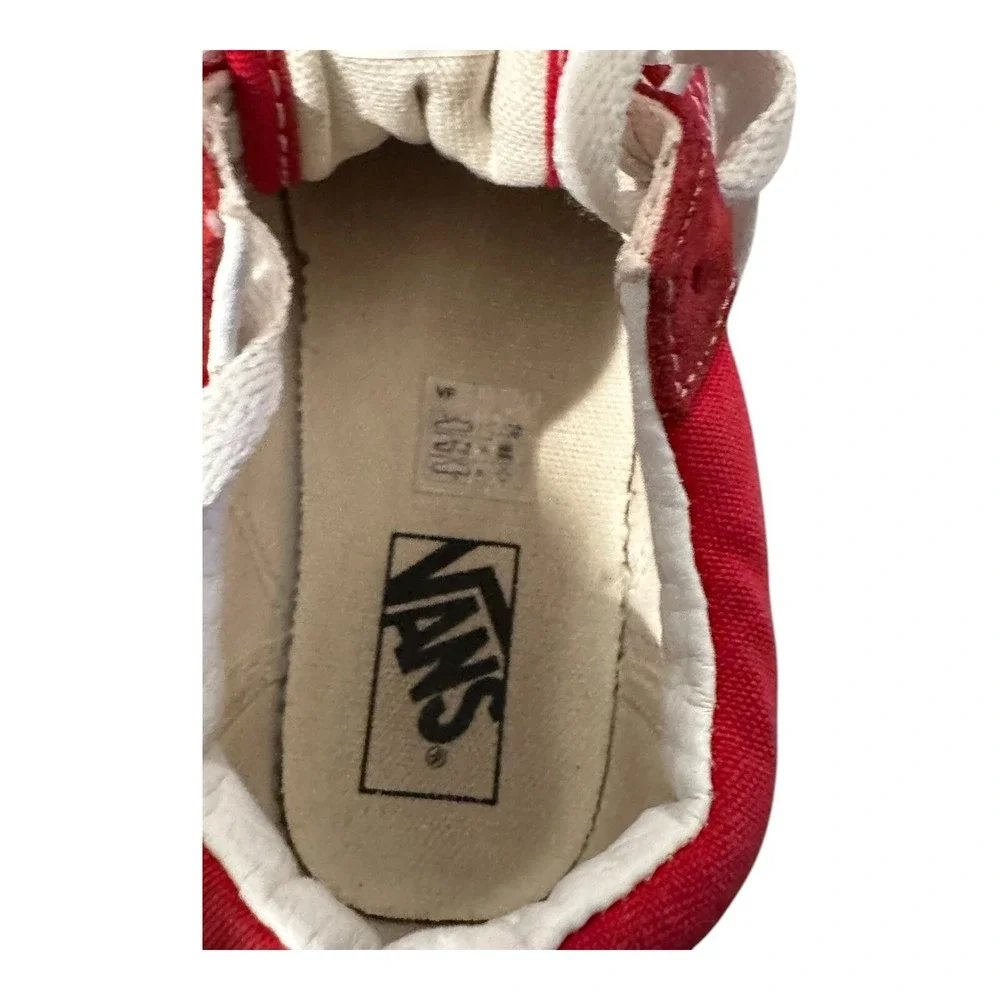 Vans‎ Off The Wall Shoes Red And White Sneakers Youth Kids Size 13 Canvas EUC